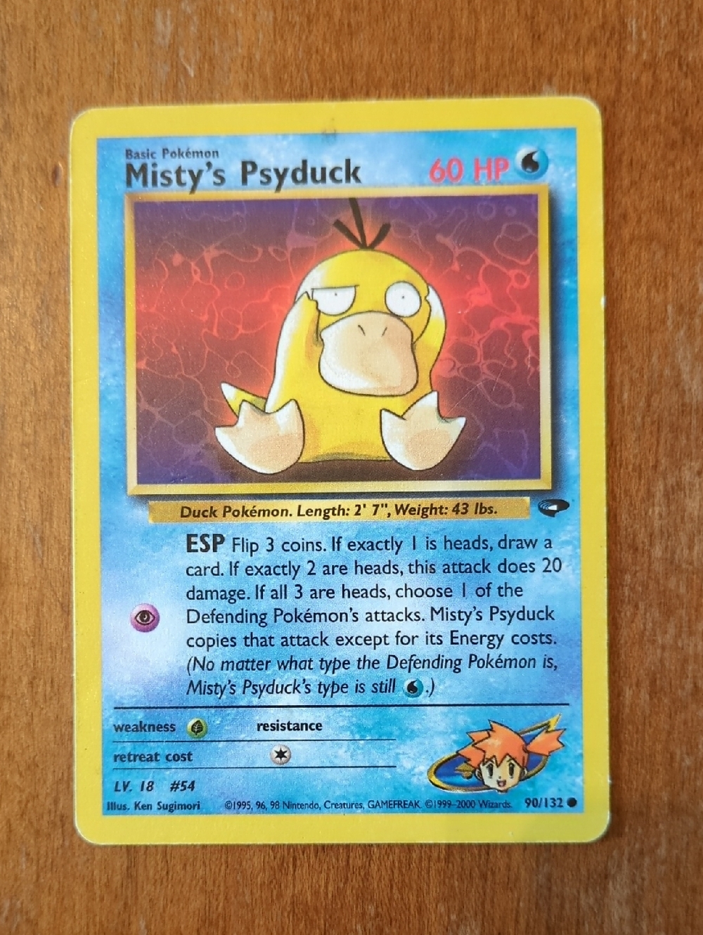 Vintage Misty's Psyduck Pokemon Card